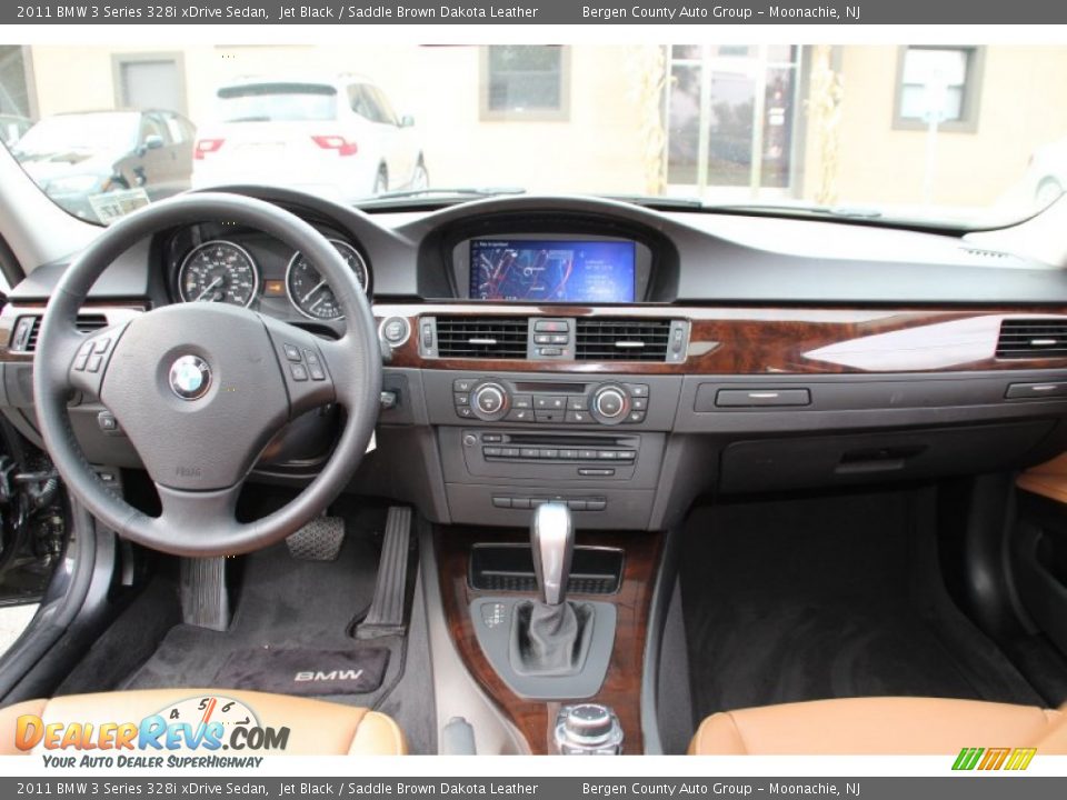 2011 BMW 3 Series 328i xDrive Sedan Jet Black / Saddle Brown Dakota Leather Photo #15