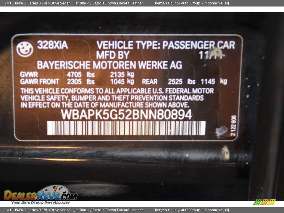 2011 BMW 3 Series 328i xDrive Sedan Jet Black / Saddle Brown Dakota Leather Photo #33
