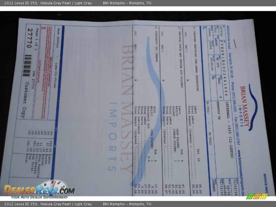 2012 Lexus ES 350 Nebula Gray Pearl / Light Gray Photo #29