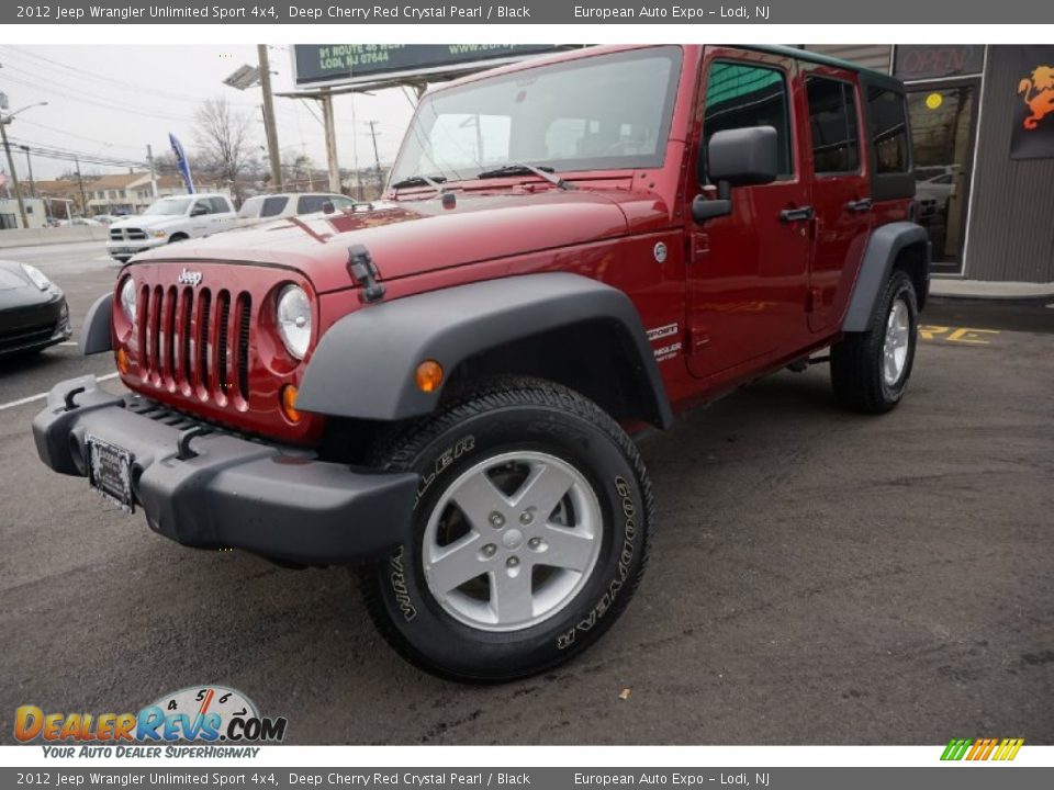 2012 Jeep Wrangler Unlimited Sport 4x4 Deep Cherry Red Crystal Pearl / Black Photo #1