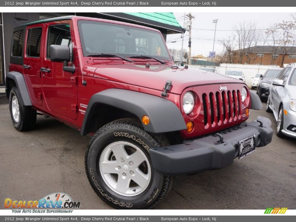 2012 Jeep Wrangler Unlimited Sport 4x4 Deep Cherry Red Crystal Pearl / Black Photo #2