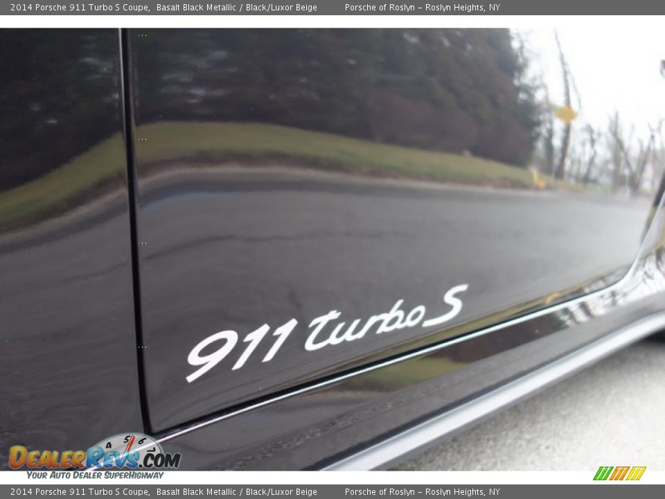 2014 Porsche 911 Turbo S Coupe Basalt Black Metallic / Black/Luxor Beige Photo #10