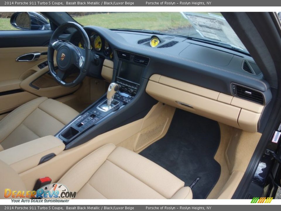 Black/Luxor Beige Interior - 2014 Porsche 911 Turbo S Coupe Photo #17