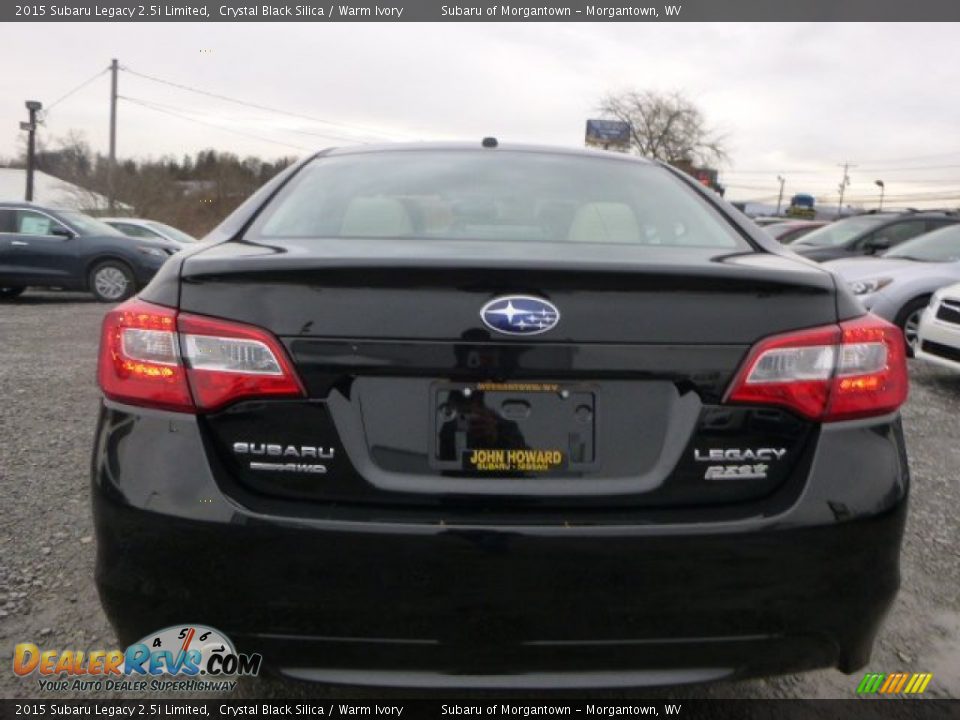 2015 Subaru Legacy 2.5i Limited Crystal Black Silica / Warm Ivory Photo #4