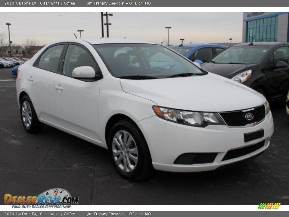 2010 Kia Forte EX Clear White / Coffee Photo #2