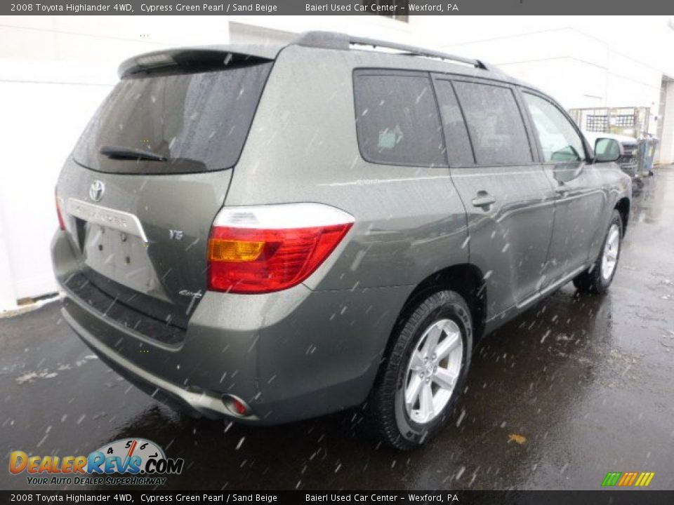 2008 Toyota Highlander 4WD Cypress Green Pearl / Sand Beige Photo #3
