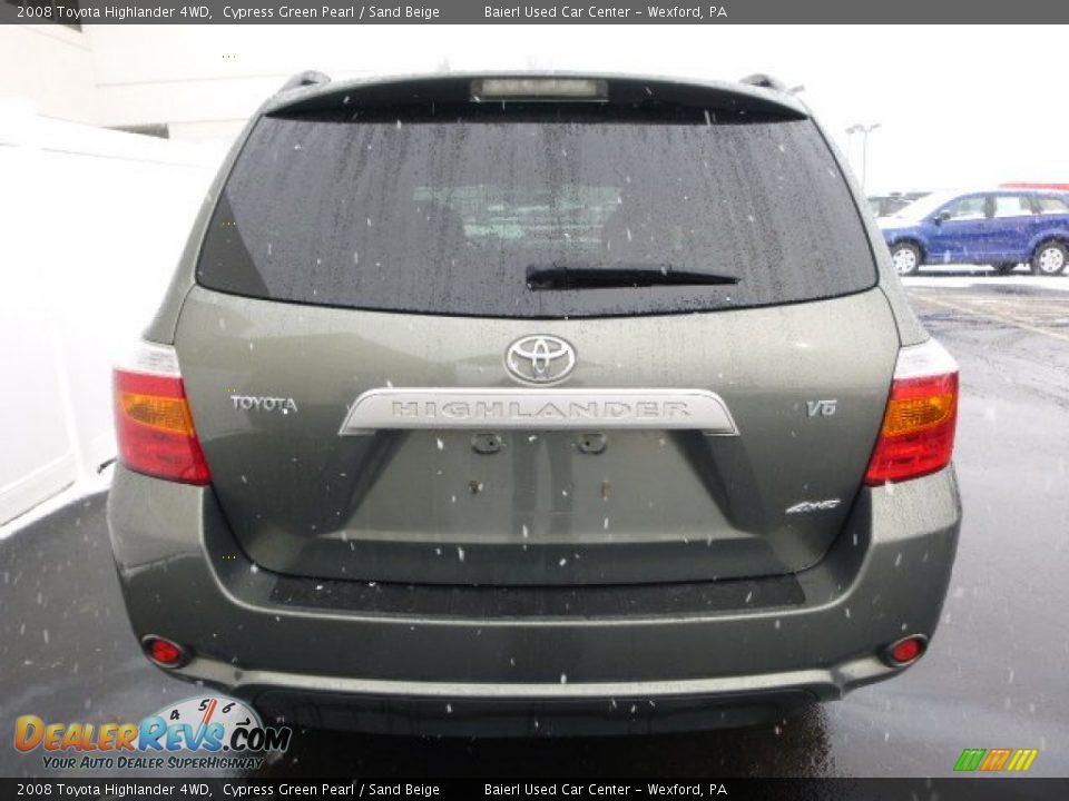 2008 Toyota Highlander 4WD Cypress Green Pearl / Sand Beige Photo #4