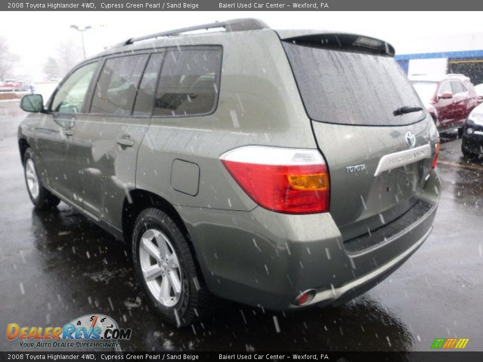 2008 Toyota Highlander 4WD Cypress Green Pearl / Sand Beige Photo #6