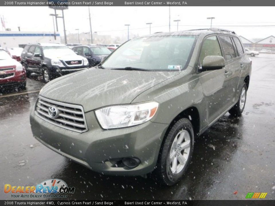 2008 Toyota Highlander 4WD Cypress Green Pearl / Sand Beige Photo #7