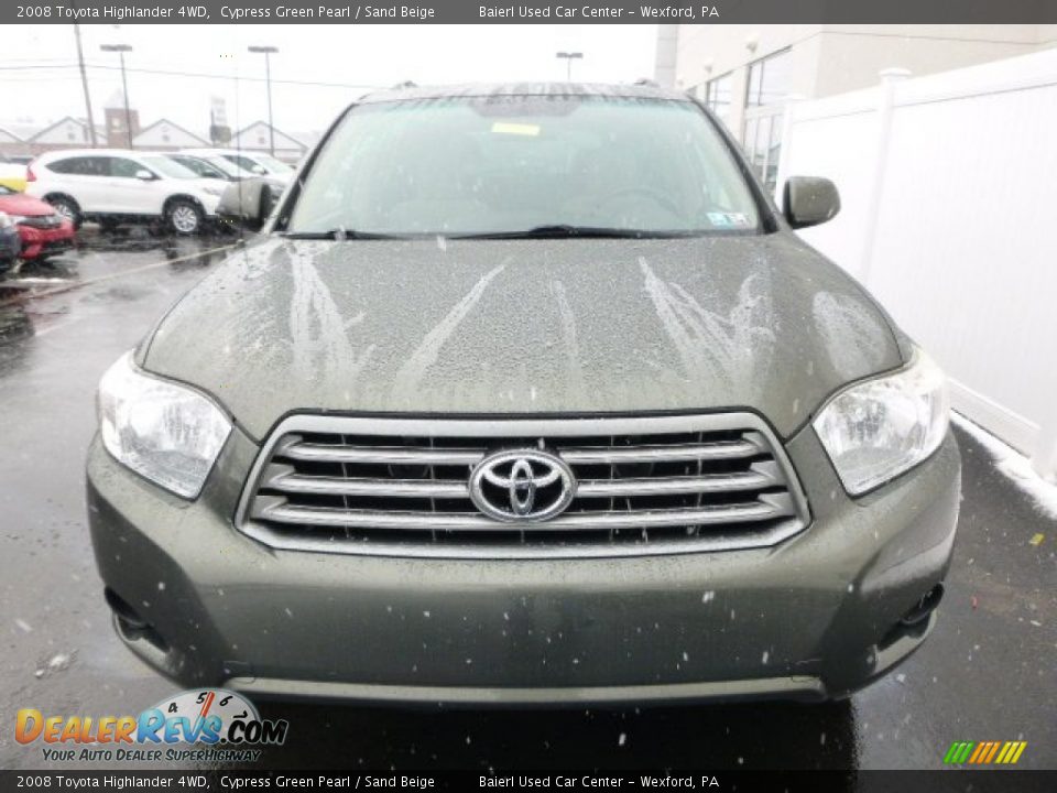 2008 Toyota Highlander 4WD Cypress Green Pearl / Sand Beige Photo #8