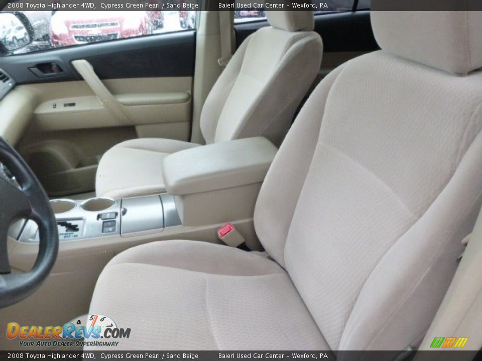 2008 Toyota Highlander 4WD Cypress Green Pearl / Sand Beige Photo #14