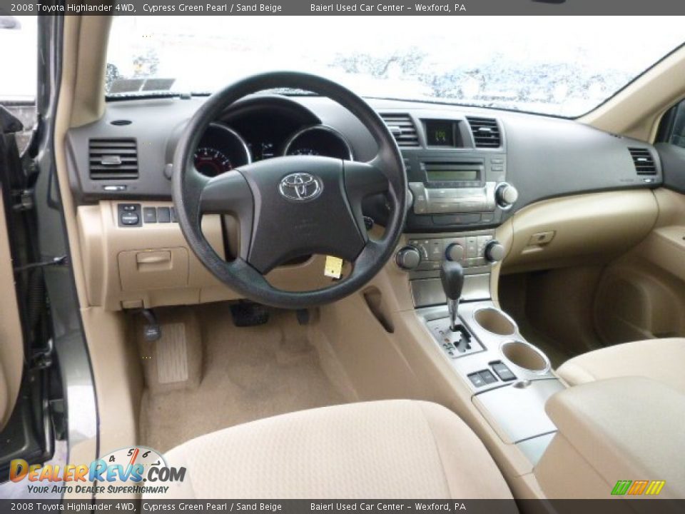 2008 Toyota Highlander 4WD Cypress Green Pearl / Sand Beige Photo #16
