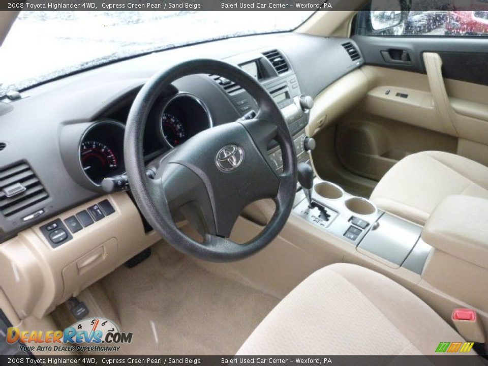 2008 Toyota Highlander 4WD Cypress Green Pearl / Sand Beige Photo #19