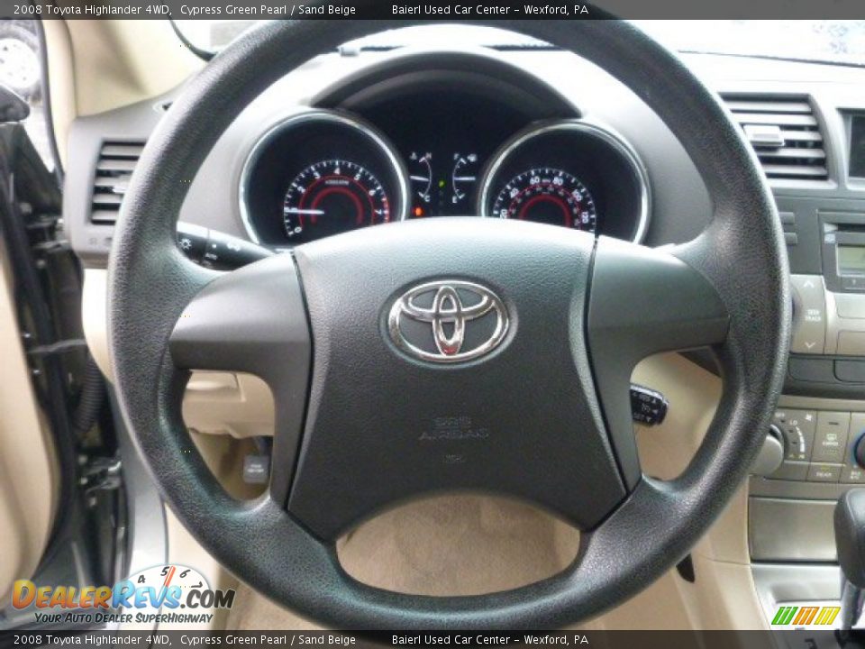 2008 Toyota Highlander 4WD Cypress Green Pearl / Sand Beige Photo #21