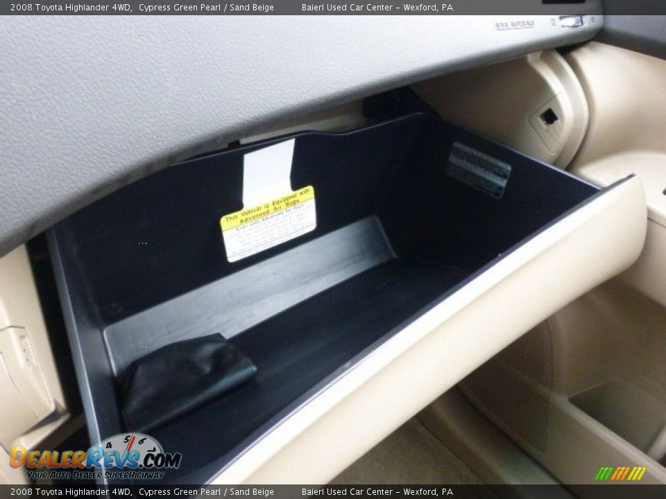 2008 Toyota Highlander 4WD Cypress Green Pearl / Sand Beige Photo #23