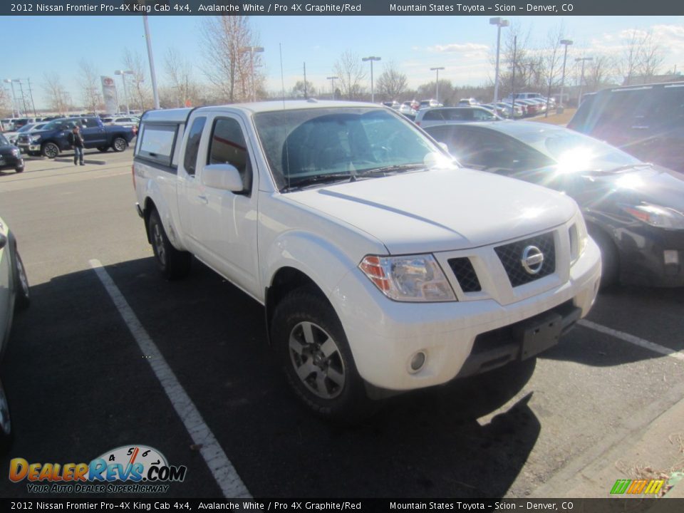 2012 Nissan Frontier Pro-4X King Cab 4x4 Avalanche White / Pro 4X Graphite/Red Photo #1