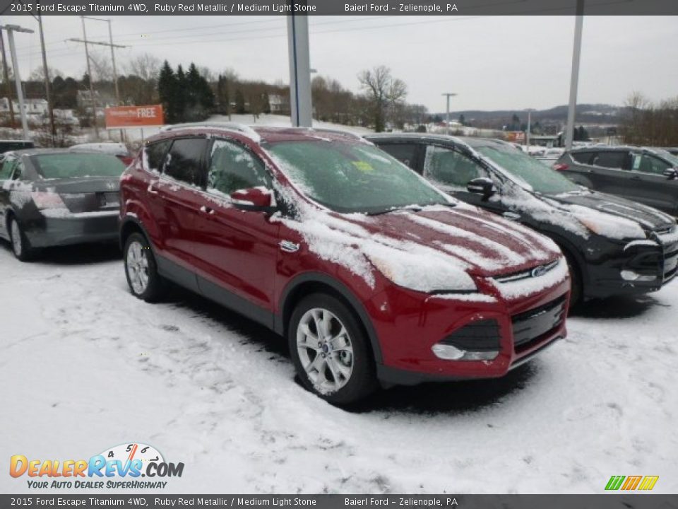 2015 Ford Escape Titanium 4WD Ruby Red Metallic / Medium Light Stone Photo #1