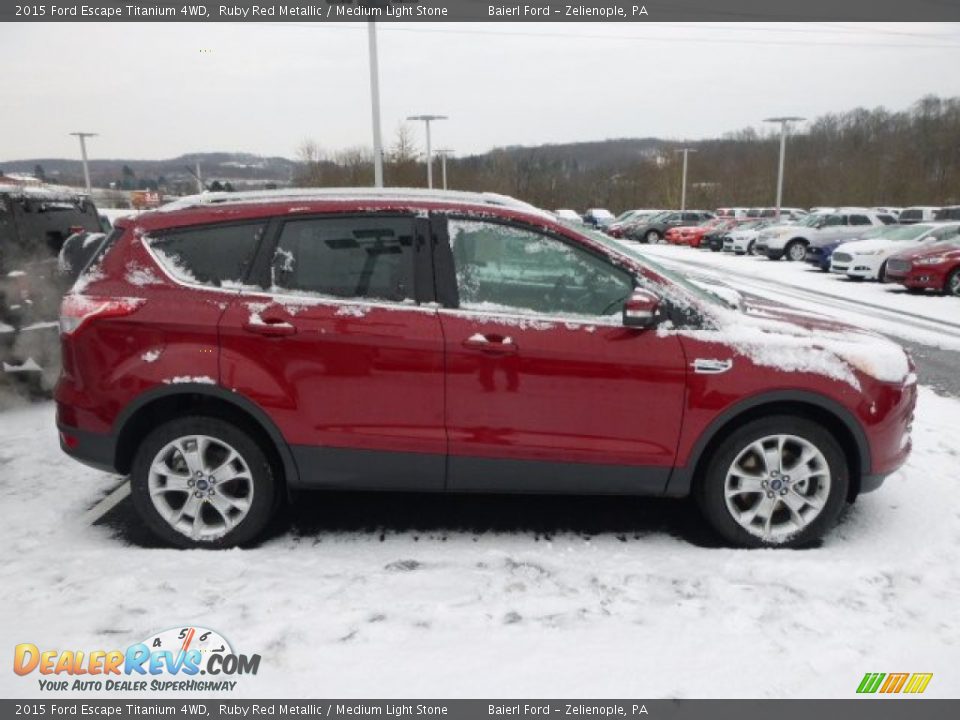 2015 Ford Escape Titanium 4WD Ruby Red Metallic / Medium Light Stone Photo #2