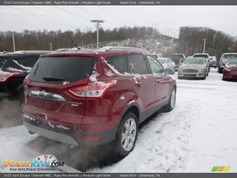 2015 Ford Escape Titanium 4WD Ruby Red Metallic / Medium Light Stone Photo #3