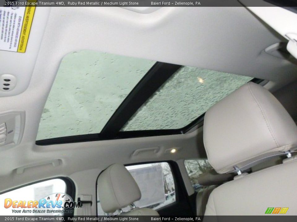 2015 Ford Escape Titanium 4WD Ruby Red Metallic / Medium Light Stone Photo #4