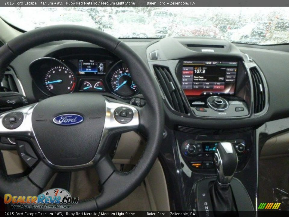 2015 Ford Escape Titanium 4WD Ruby Red Metallic / Medium Light Stone Photo #5