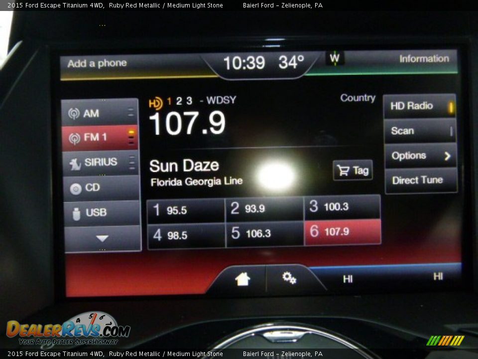 2015 Ford Escape Titanium 4WD Ruby Red Metallic / Medium Light Stone Photo #7