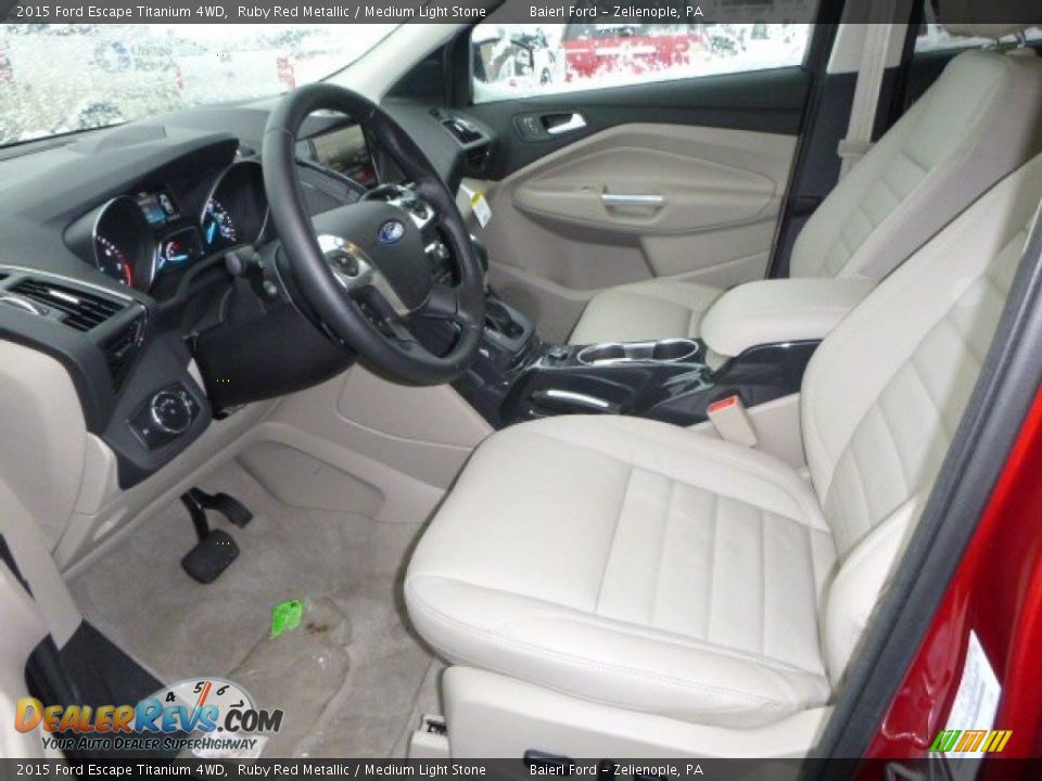 2015 Ford Escape Titanium 4WD Ruby Red Metallic / Medium Light Stone Photo #10