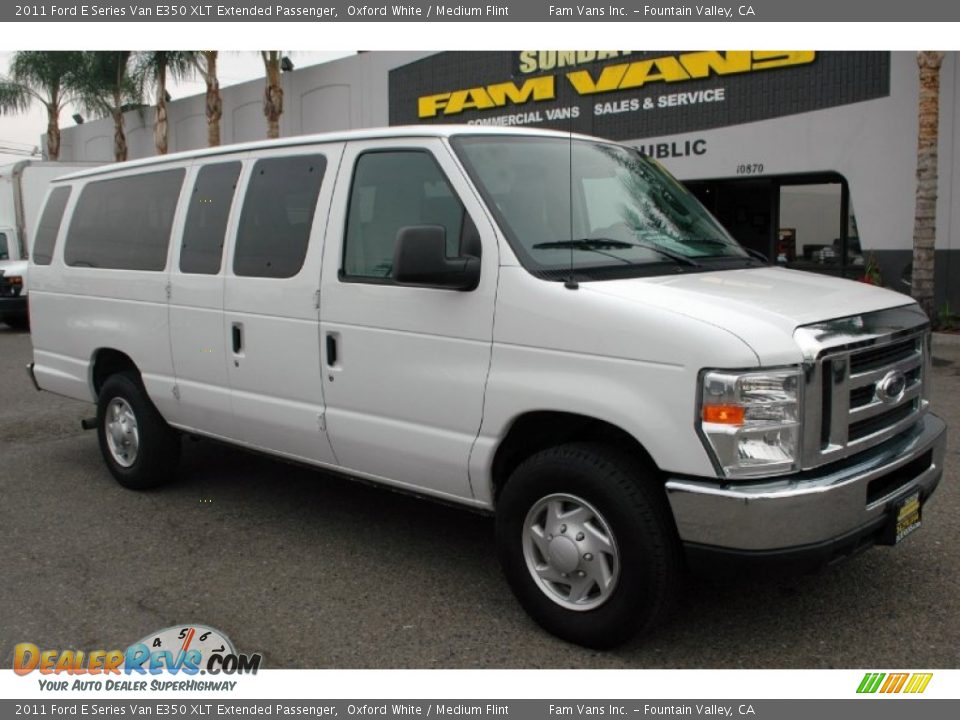 2011 Ford E Series Van E350 XLT Extended Passenger Oxford White / Medium Flint Photo #1