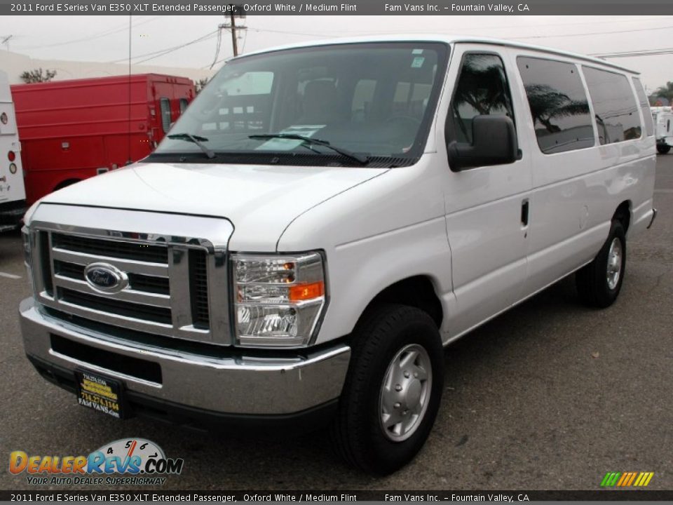 2011 Ford E Series Van E350 XLT Extended Passenger Oxford White / Medium Flint Photo #9