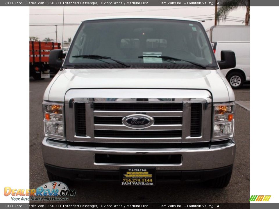 2011 Ford E Series Van E350 XLT Extended Passenger Oxford White / Medium Flint Photo #10