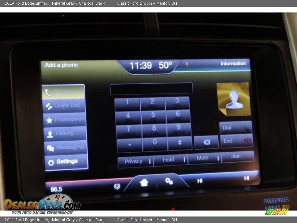 2014 Ford Edge Limited Mineral Gray / Charcoal Black Photo #10