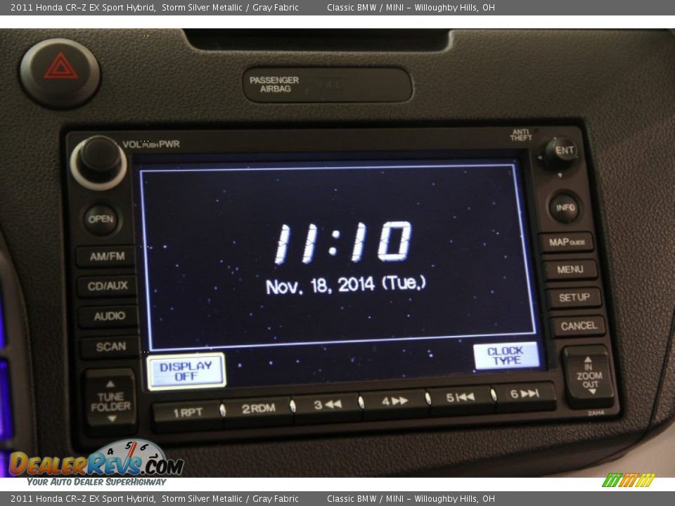 2011 Honda CR-Z EX Sport Hybrid Storm Silver Metallic / Gray Fabric Photo #11