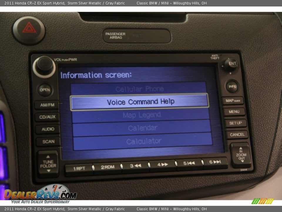 2011 Honda CR-Z EX Sport Hybrid Storm Silver Metallic / Gray Fabric Photo #12