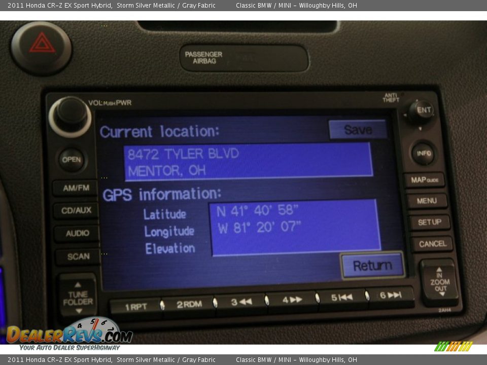 2011 Honda CR-Z EX Sport Hybrid Storm Silver Metallic / Gray Fabric Photo #13