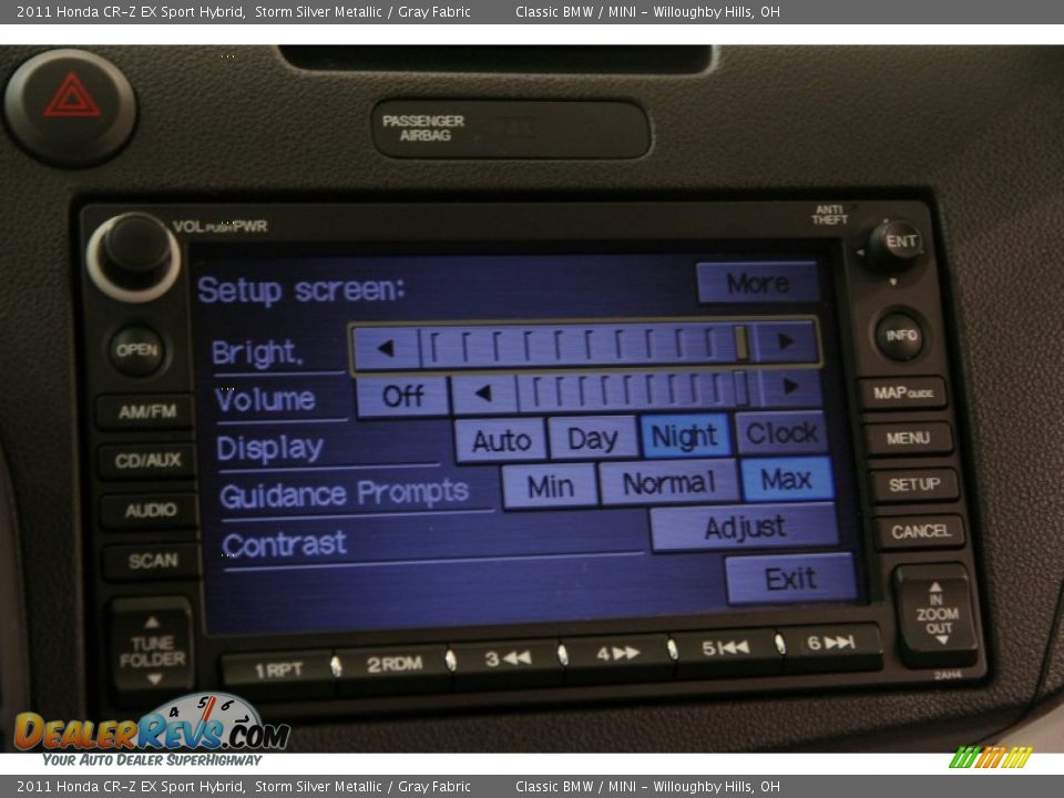 2011 Honda CR-Z EX Sport Hybrid Storm Silver Metallic / Gray Fabric Photo #16