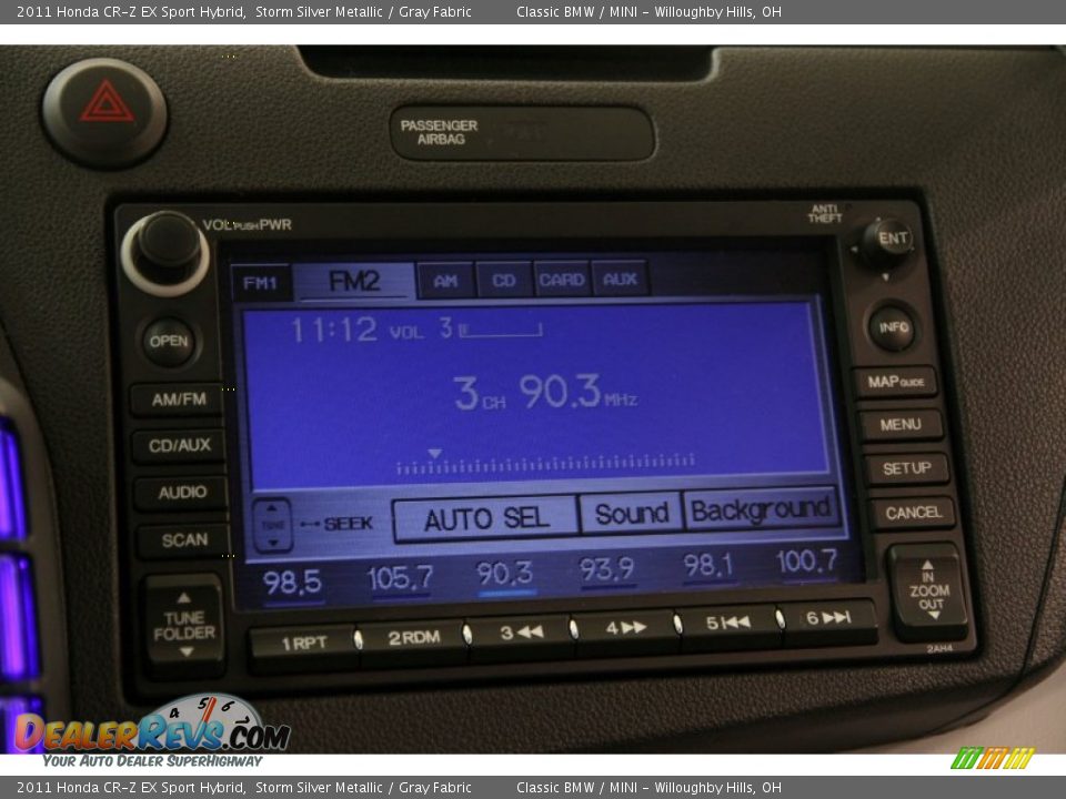 2011 Honda CR-Z EX Sport Hybrid Storm Silver Metallic / Gray Fabric Photo #18