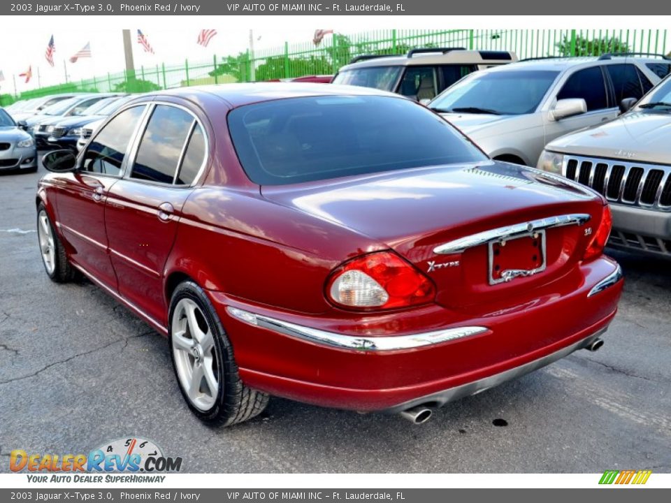 2003 Jaguar X-Type 3.0 Phoenix Red / Ivory Photo #9