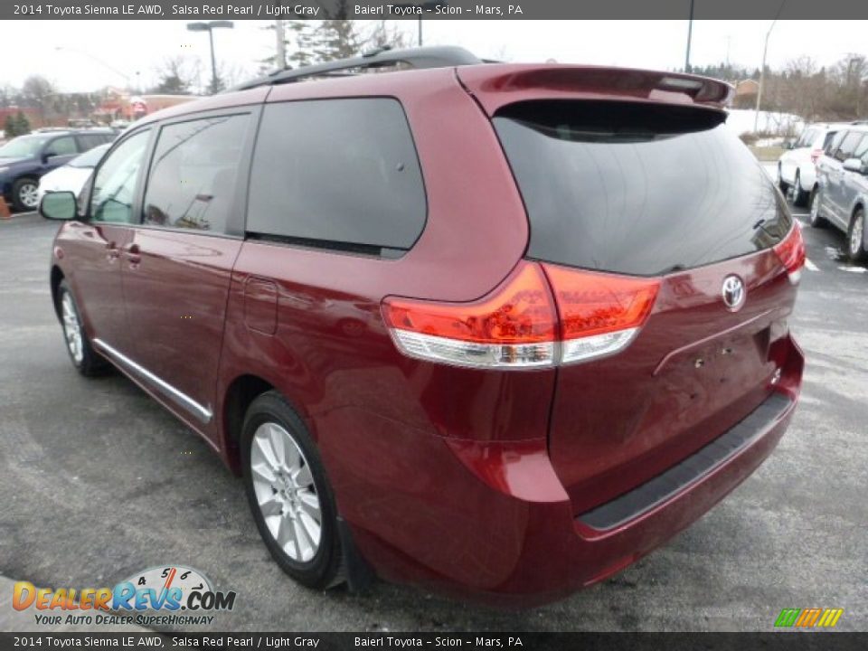 2014 Toyota Sienna LE AWD Salsa Red Pearl / Light Gray Photo #6