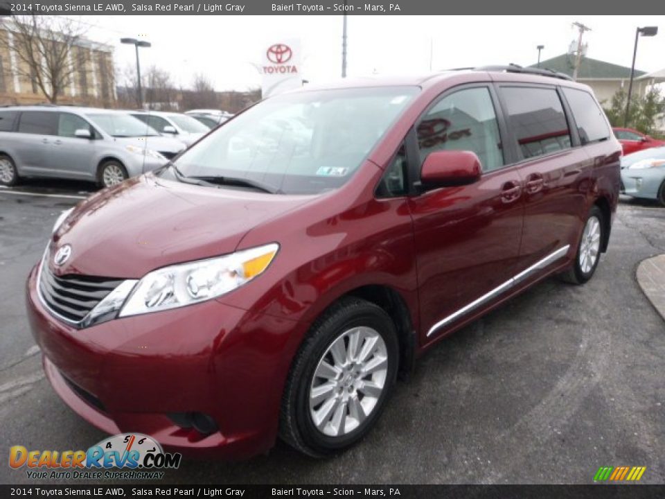 2014 Toyota Sienna LE AWD Salsa Red Pearl / Light Gray Photo #8
