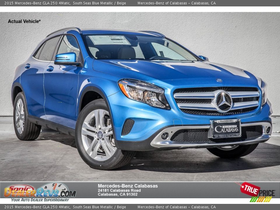 2015 Mercedes-Benz GLA 250 4Matic South Seas Blue Metallic / Beige Photo #1