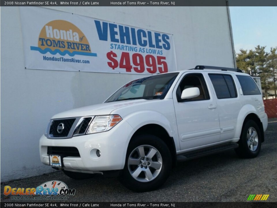 2008 Nissan Pathfinder SE 4x4 White Frost / Cafe Latte Photo #1