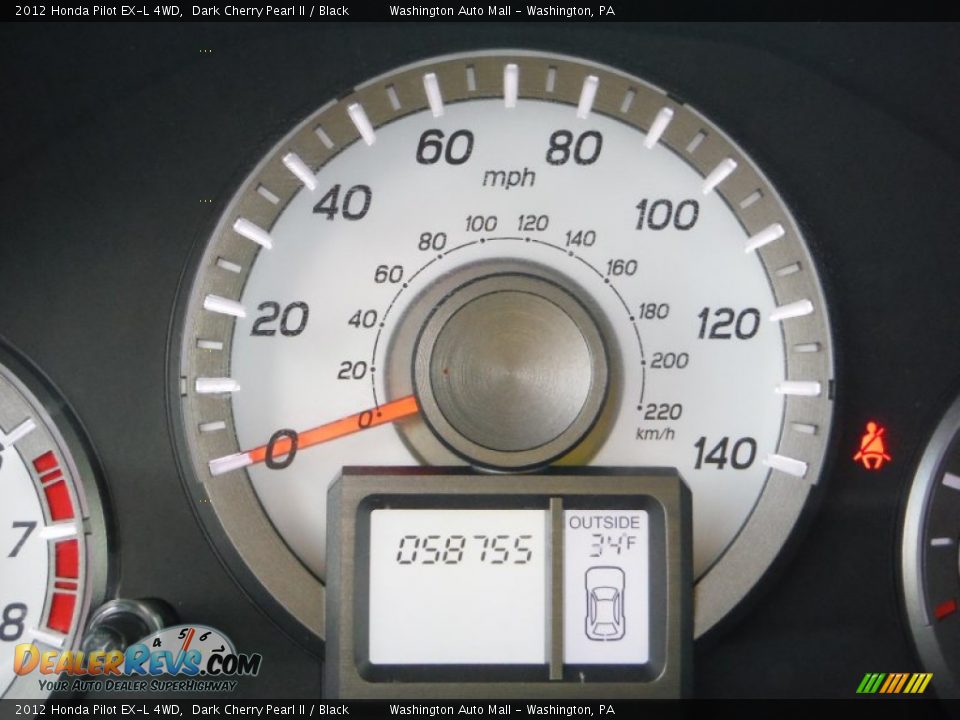 2012 Honda Pilot EX-L 4WD Dark Cherry Pearl II / Black Photo #20