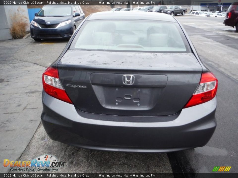 2012 Honda Civic LX Sedan Polished Metal Metallic / Gray Photo #8