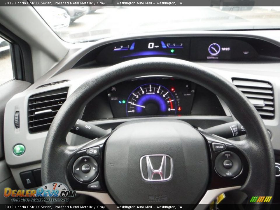 2012 Honda Civic LX Sedan Polished Metal Metallic / Gray Photo #14