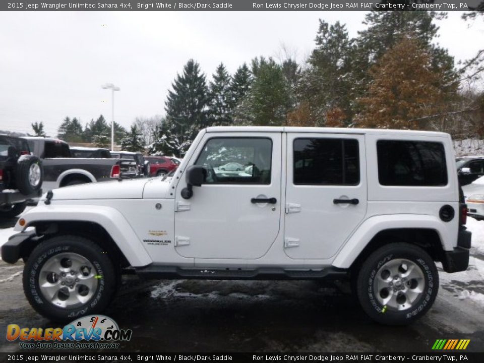 2015 Jeep Wrangler Unlimited Sahara 4x4 Bright White / Black/Dark Saddle Photo #2