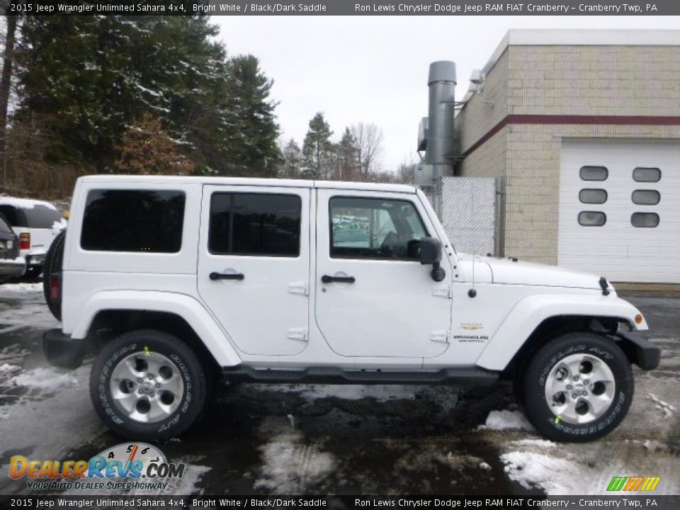 2015 Jeep Wrangler Unlimited Sahara 4x4 Bright White / Black/Dark Saddle Photo #7