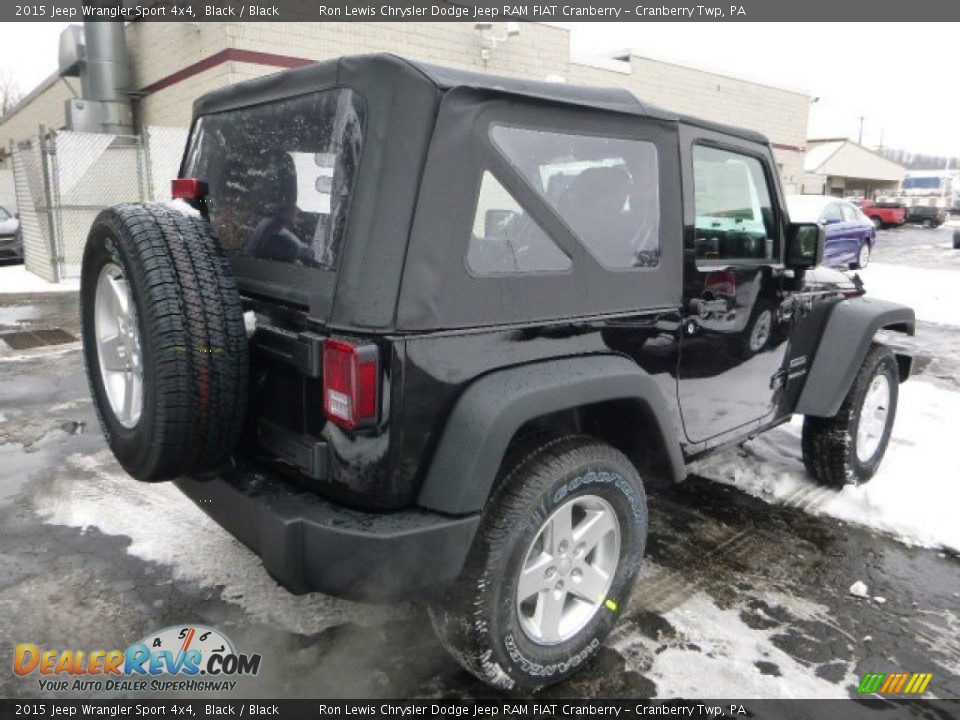 2015 Jeep Wrangler Sport 4x4 Black / Black Photo #5