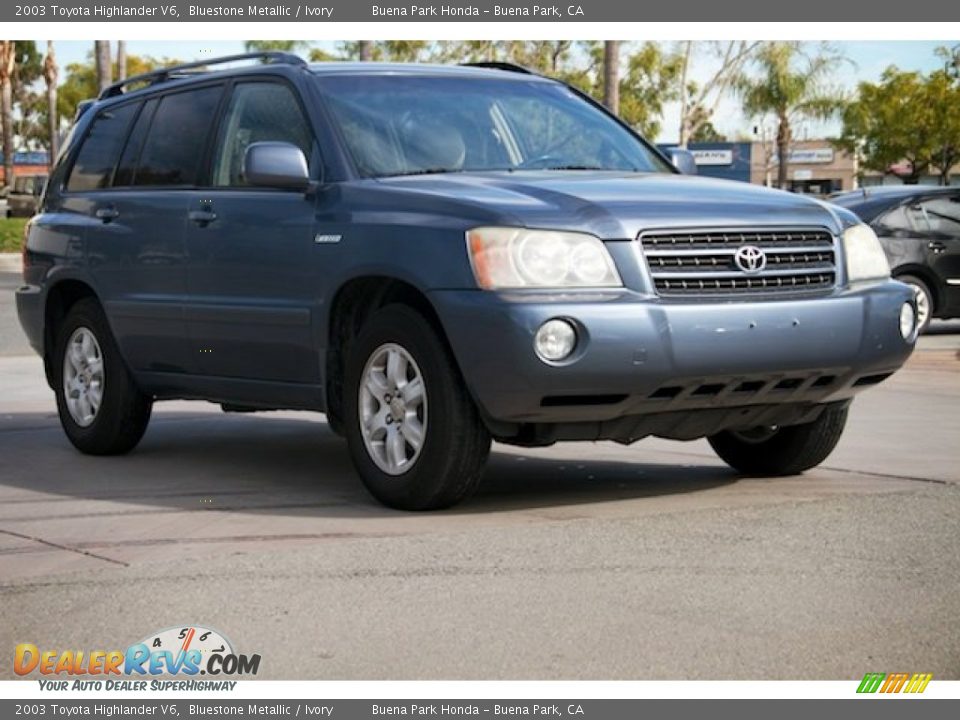 2003 Toyota Highlander V6 Bluestone Metallic / Ivory Photo #1