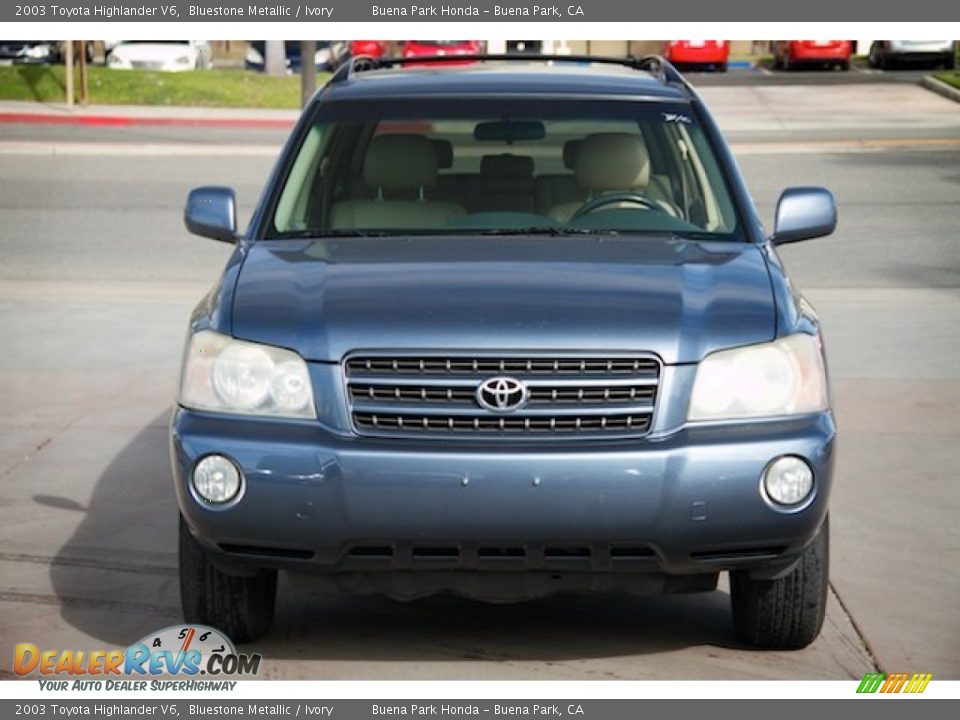 2003 Toyota Highlander V6 Bluestone Metallic / Ivory Photo #7