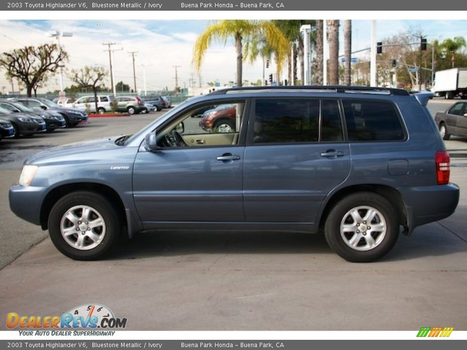 2003 Toyota Highlander V6 Bluestone Metallic / Ivory Photo #9